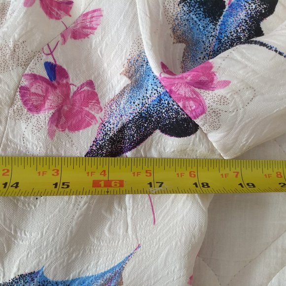 Vintage 80s white floral 2 piece dress jacket suit NWOT - Picture 13 of 15